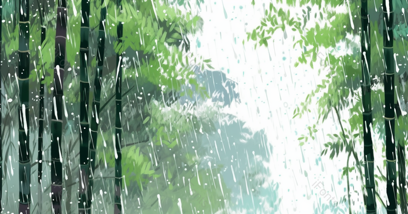 磅礴大雨中的竹子,插画/手绘图,插画/手绘图库,插画/手绘图下载,插画/手绘